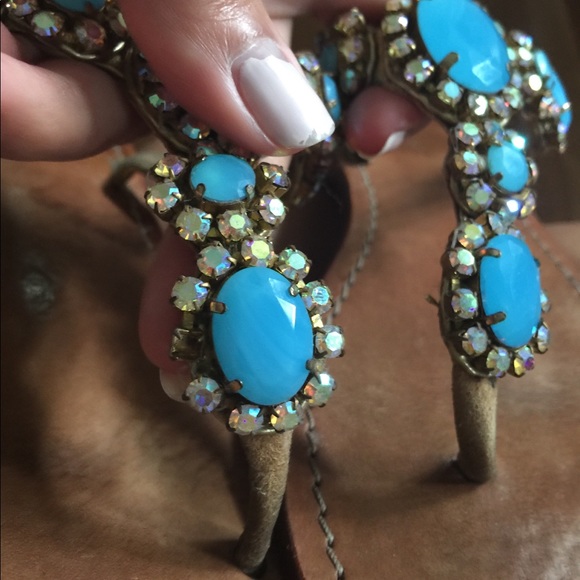 💔💔SOLD Ocean Turquoise Blue Mystique Sandals - Picture 8 of 8